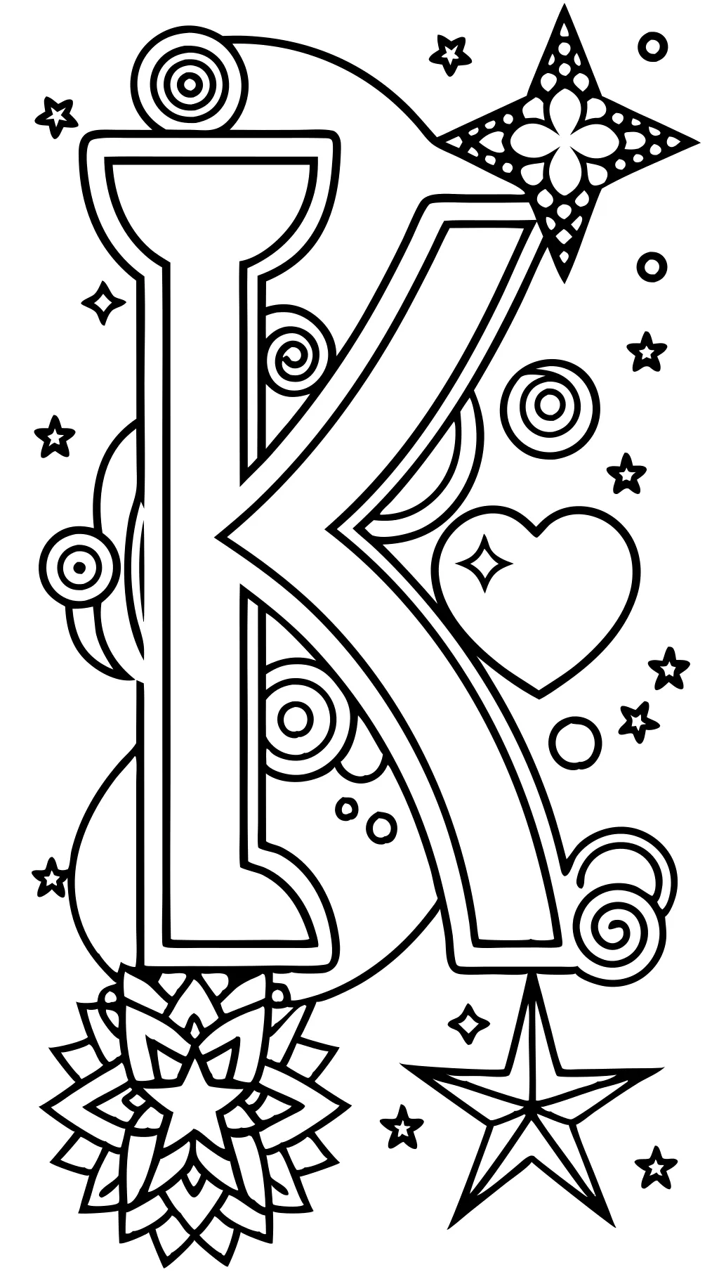 k coloring page